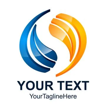 Initial letter S logo design template element colored blue orange for busines Illustrazione stock