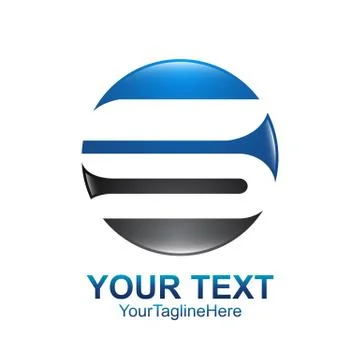 Initial letter S logo template colored blue circle design for business and co Illustrazione stock
