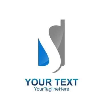 Initial letter S logo template colored blue grey design for business and comp Illustrazione stock