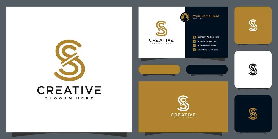 Initial letter s logo vector design line style Illustrazione stock