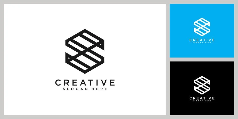 Initial letter s logo vector design line style Stock Illustration