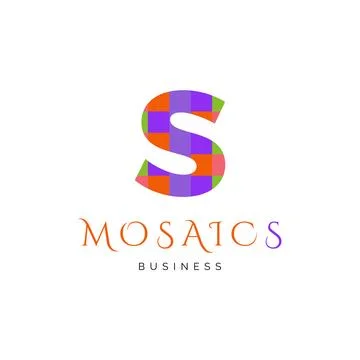 Initial letter S mosaic icon logo design inspiration Stock Illustration