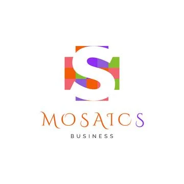 Initial letter S mosaic icon logo design inspiration Stock Illustration