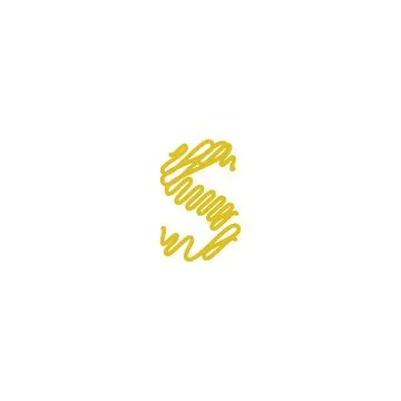 Initial letter S scribble gold logo Stock Illustration