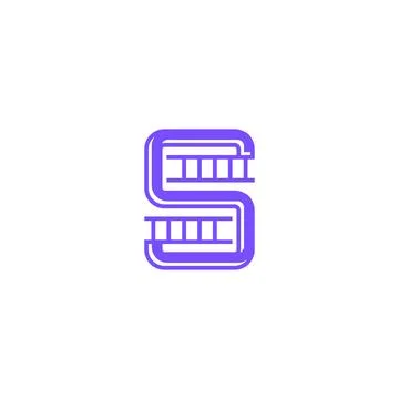 Initial letter S stairs. Vector logo icon template Stock Illustration