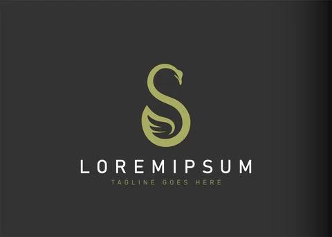 Initial letter S swan logo design. Vector illustration of initial letter s to Иллюстрация