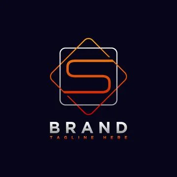 Initial letter S thin simple logo design template Stock Illustration