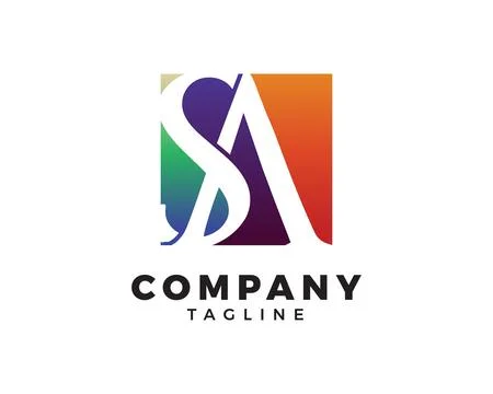 Initial Letter SA Logo Template Design Stock Illustration