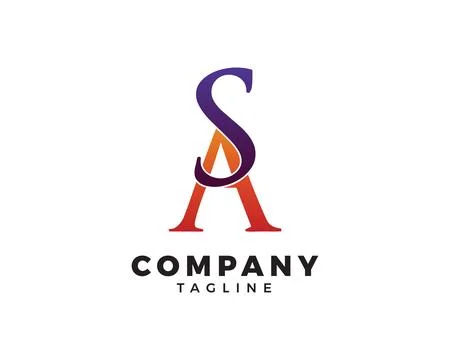 Initial Letter SA Logo Template Design Stock Illustration