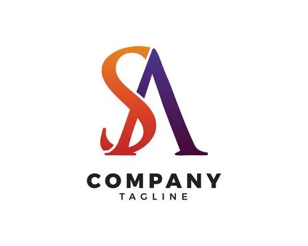 Initial Letter SA Logo Template Design Stock Illustration