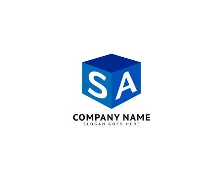 Initial Letter SA Logo Template Design Stock Illustration