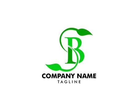 Initial Letter SB With Leaf Logo Stock Illustration