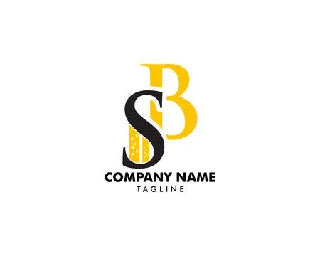 Initial Letter SB Logo Concept with Building Template Vector Stock Illustration