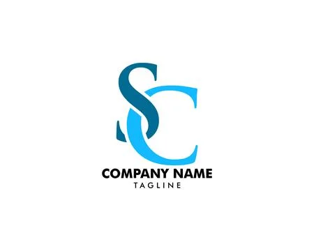 Initial Letter SC Logo Template Design Stock Illustration