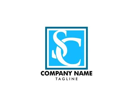 Initial Letter SC Logo Template Design Stock Illustration
