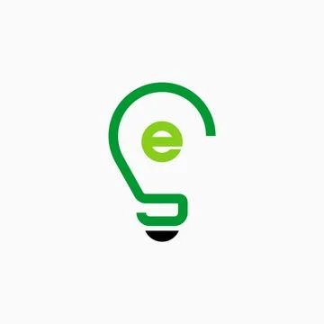Initial letter SE font line like light bulb smart energy education brain Stock Illustration