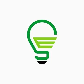 Initial letter SE font line like light bulb smart energy education brain Stock Illustration