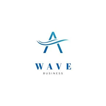 Initial letter A sea wave icon logo design inspiration Stock Illustration