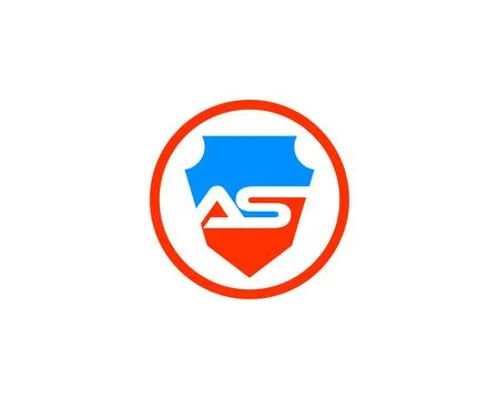 Initial Letter AS Security Company Logo, Initial Letter of Security Shield .. Stock Illustration