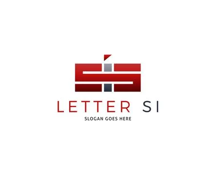 Initial Letter SI Symbol Design Template Elements Stock Illustration