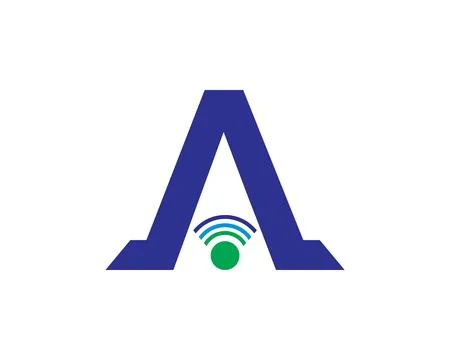Initial Letter A Signal Logo Design Template Element Stock Illustration