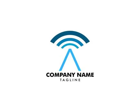 Initial Letter A Signal Logo Design Template Element Stock Illustration
