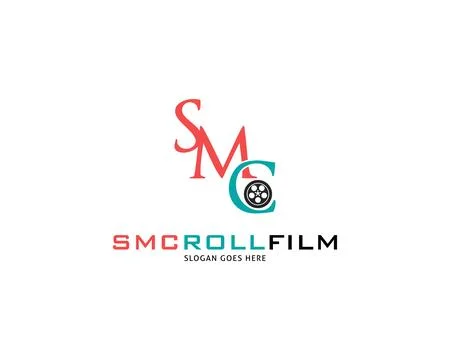 Initial Letter SMC Roll Films Logo Design Vector Stock Illustration