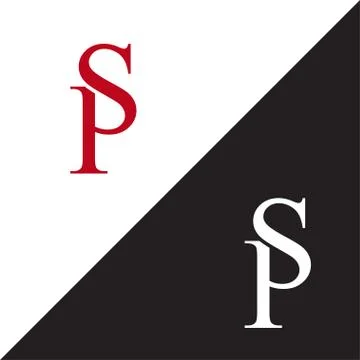 Initial Letter SP Linked Design Logo Illustrazione stock