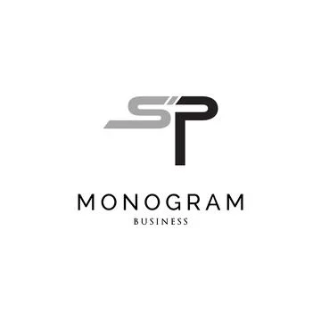 Initial letter SP monogram logo design inspiration Stock Illustration