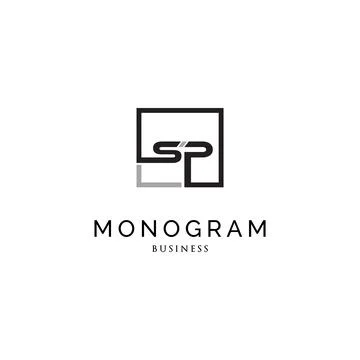 Initial letter SP monogram logo design inspiration Stock Illustration