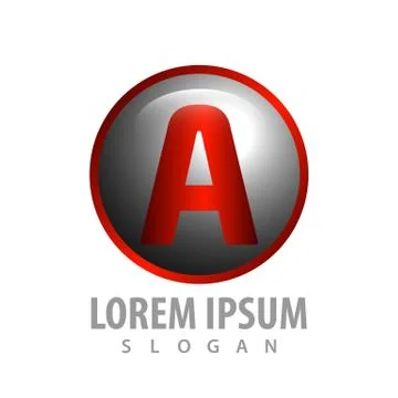 Initial letter A sphere logo concept design. Symbol graphic template element  Illustrazione stock