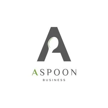 Initial Letter A Spoon or Restaurant Icon Logo Design Template Stock Illustration