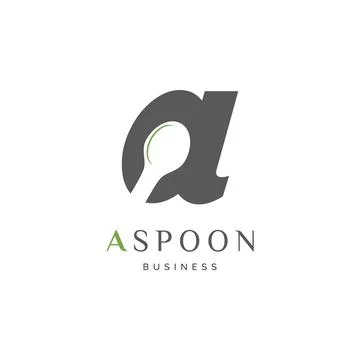 Initial Letter A Spoon or Restaurant Icon Logo Design Template Stock Illustration