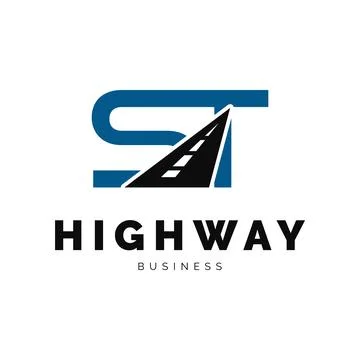 Initial letter ST highway icon logo design inspiration Stock Illustration