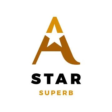 Initial Letter A Star Icon Logo Design Template Stock Illustration