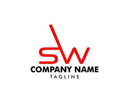 Initial Letter SW Logo Template Design Stock Illustration