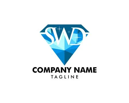 Initial Letter SWD Diamond Shape Logo Template Design Stock Illustration