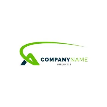 Initial Letter A Swoosh Icon Logo Design Template Stock Illustration