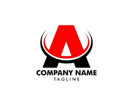 Initial Letter A Swoosh Logo Template Stock Illustration