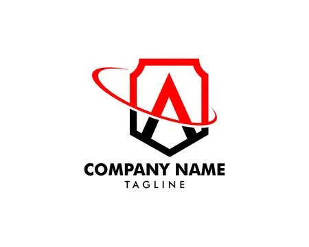 Initial Letter A Swoosh Logo Template Stock Illustration