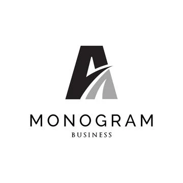 Initial letter A swoosh monogram logo design inspiration Stock Illustration