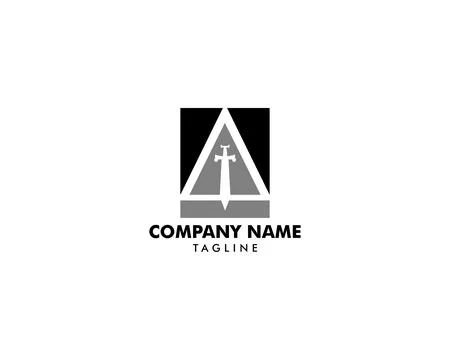 Initial Letter A Sword Logo Design Template Stock Illustration