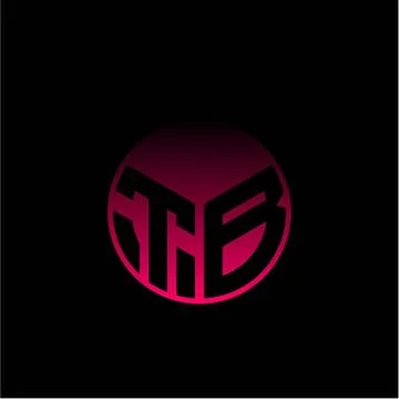Initial letter T B Modern circle with elegant colored background frame Stock Illustration