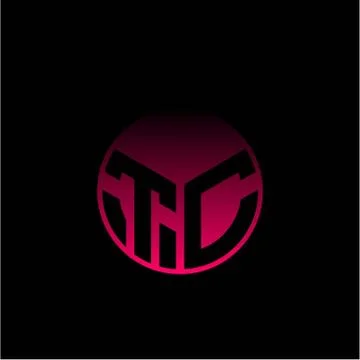 Initial letter T C Modern circle with elegant colored background frame Stock Illustration
