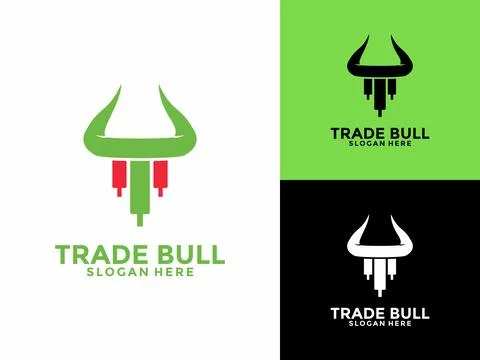 Initial Letter T combinations with Bull Horn and Candle logo vector, Tradin.. Stock Illustration