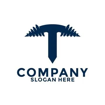 Initial letter T drill logo vector, initial letter with Drill Logo design t.. Illustrazione stock