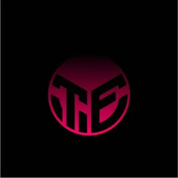 Initial letter T E Modern circle with elegant colored background frame Stock Illustration