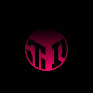 Initial letter T I Modern circle with elegant colored background frame Stockillustratie