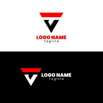 Initial letter T isolated V triangle logo design vector Stock Illustration