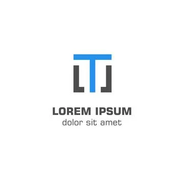 Initial letter T linked box. Vector logo template Stock Illustration